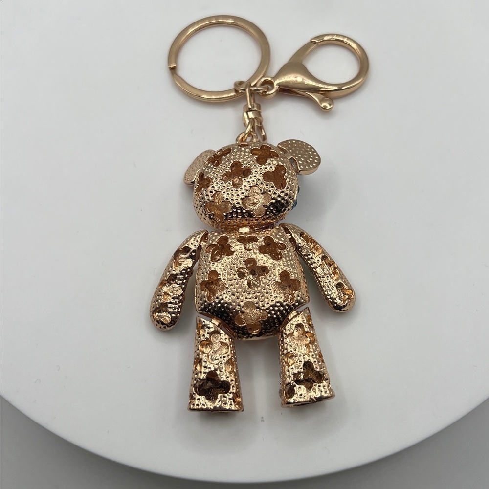 264. Colorful Rhinestone Bear Keychain - Picture 3 of 3